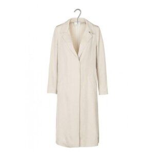 Sandro Trench Coat US L NWT EU 40 Robentine Notch Collar Beige Luxury